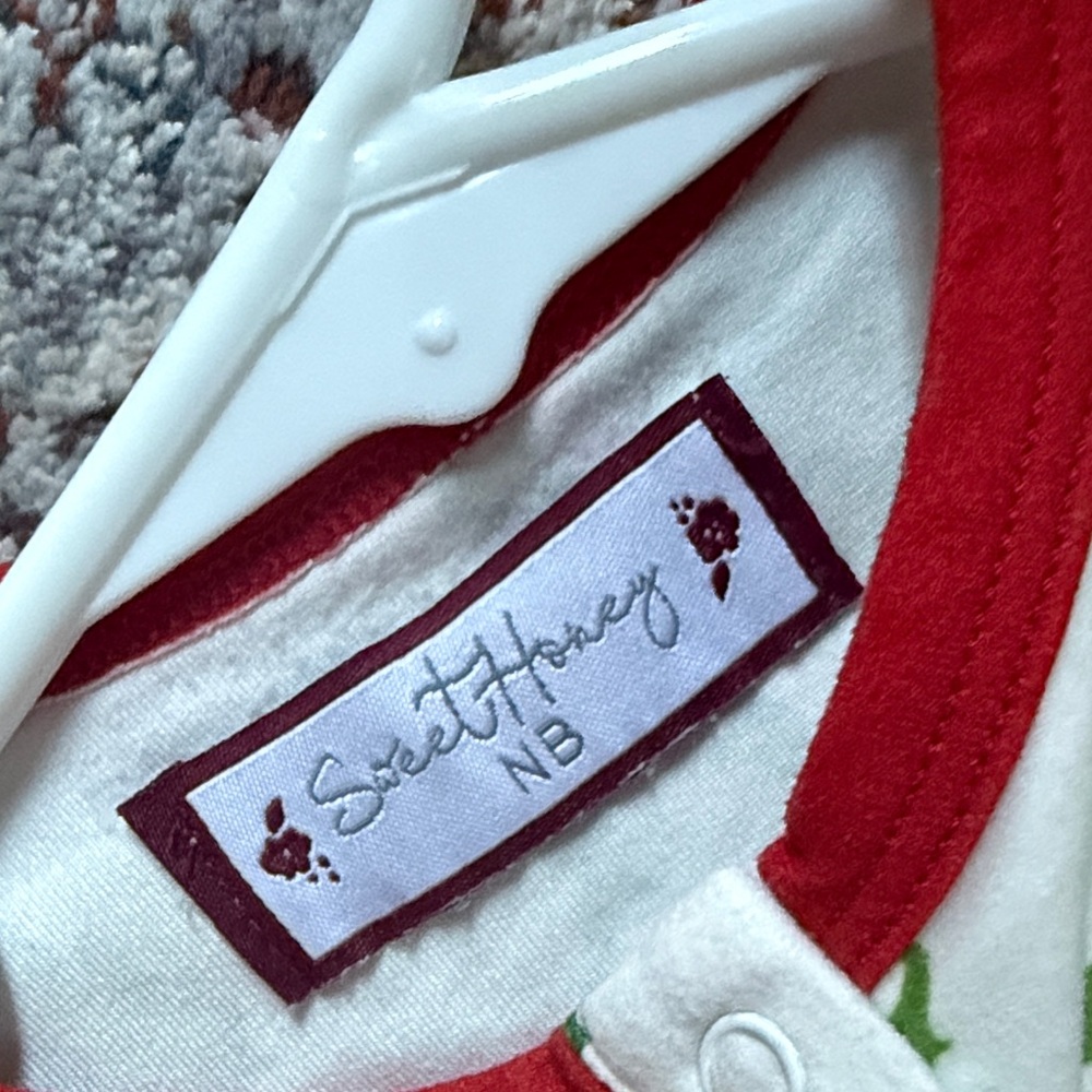 SweetHoney Holly Holiday Print Newborn Nightgown - Picture 4 of 4